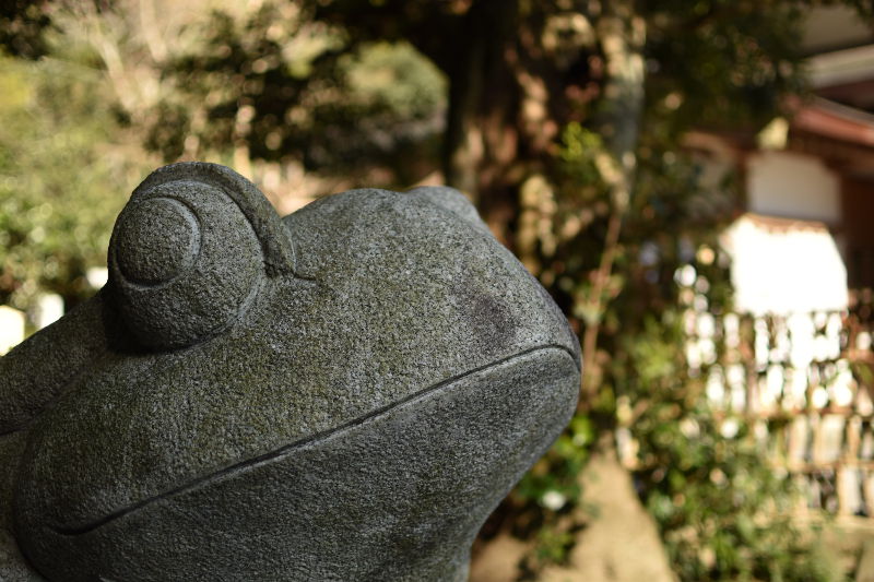 椿大神社のカエルの置物
